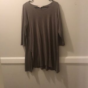 Tan dress with mid sleeves and beautiful